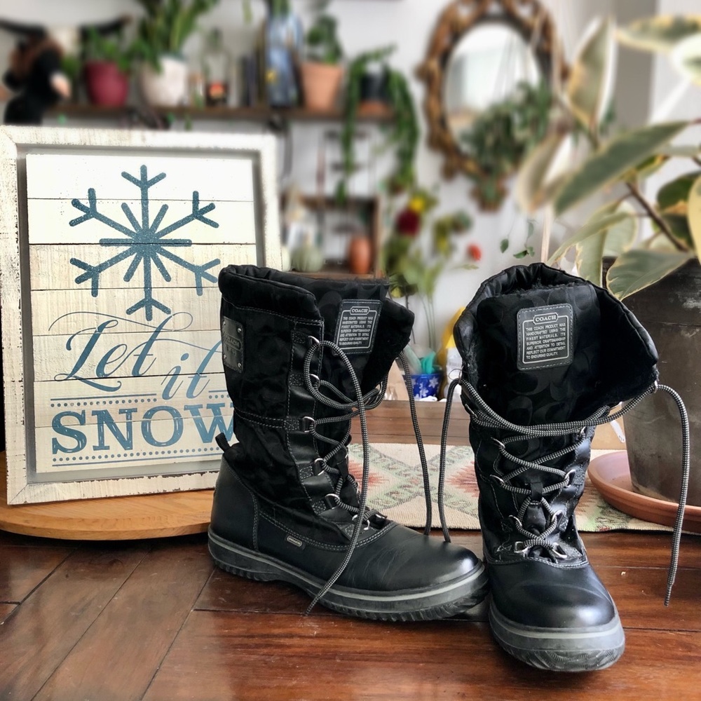 Black Coach Snow Boots